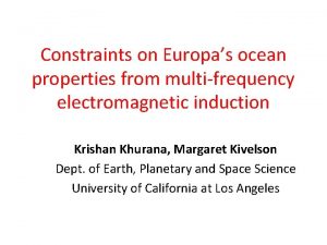 Constraints on Europas ocean properties from multifrequency electromagnetic