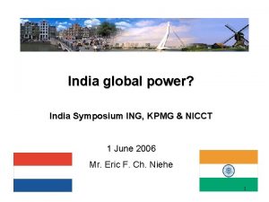 India global power India Symposium ING KPMG NICCT