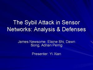 The Sybil Attack in Sensor Networks Analysis Defenses