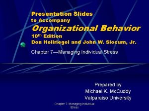 Presentation Slides to Accompany Organizational Behavior 10 th