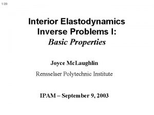 120 Interior Elastodynamics Inverse Problems I Basic Properties