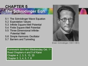 CHAPTER 5 The Schrodinger Eqn 5 1 5