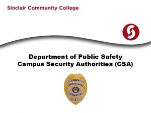 Department of Public Safety Campus Security Authorities CSA