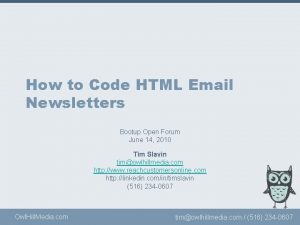 How to Code HTML Email Newsletters Bootup Open