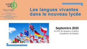 Les langues vivantes dans le nouveau lyce Septembre