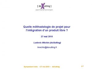 Quelle mthodologie de projet pour lintgration dun produit