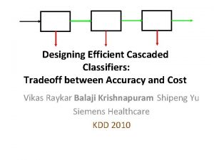 Designing Efficient Cascaded Classifiers Tradeoff between Accuracy and