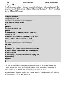 OOP objects and Classes Dr Ahmed Hashim Mohammed