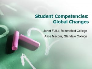 Student Competencies Global Changes Janet Fulks Bakersfield College