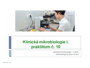 Klinick mikrobiologie I praktikum 10 Lkask mikrobiologie cvien