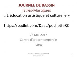 JOURNEE DE BASSIN IstresMartigues Lducation artistique et culturelle