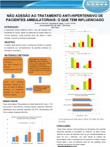 NO ADESO AO TRATAMENTO ANTIHIPERTENSIVO DE PACIENTES AMBULATORIAIS