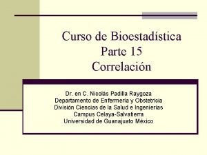 Curso de Bioestadstica Parte 15 Correlacin Dr en