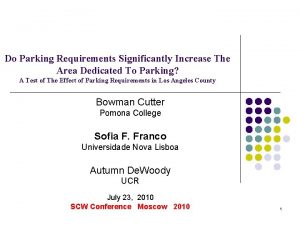 Do Parking Requirements Significantly Increase The Area Dedicated