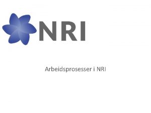 Arbeidsprosesser i NRI Anskaffelsesprosessen Planlegging Gjennomfring Oppflging Planlegging