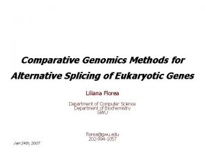 Comparative Genomics Methods for Alternative Splicing of Eukaryotic