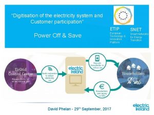 Digitisation of the electricity system and Customer participation