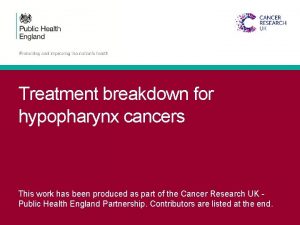 Treatment breakdown for hypopharynx cancers This work has