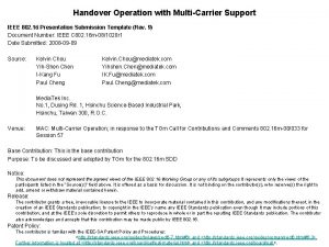 Handover Operation with MultiCarrier Support IEEE 802 16