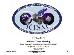 ICESat SIPS Science Team Meeting David Hancock 2