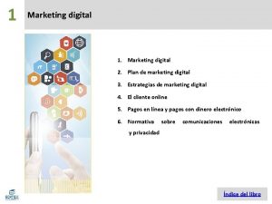 1 Marketing digital 1 Marketing digital 2 Plan