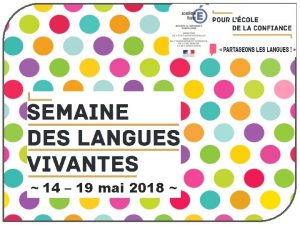 14 19 mai 2018 Semaine des langues vivantes