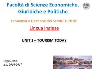 Facolt di Scienze Economiche Giuridiche e Politiche Economia