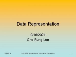 Data Representation 9162021 CheRung Lee 2021916 CS 135601