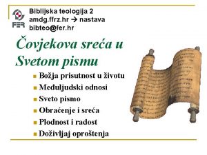 Biblijska teologija 2 amdg ffrz hr nastava bibteofer