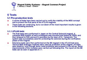 Magnet Safety Systems Magnet Common Project E Sbrissa