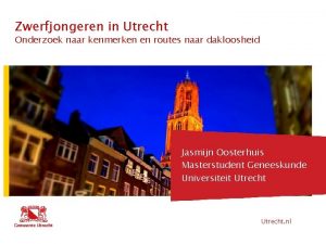 Zwerfjongeren in Utrecht Onderzoek naar kenmerken en routes