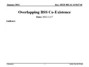 January 2011 doc IEEE 802 11 110127 r