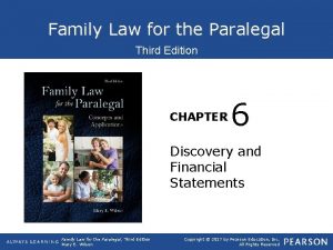 Family Law for the Paralegal Third Edition CHAPTER