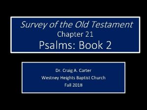 Survey of the Old Testament Chapter 21 Psalms