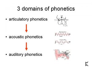 3 domains of phonetics articulatory phonetics acoustic phonetics