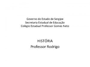 Governo do Estado de Sergipe Secretaria Estadual de