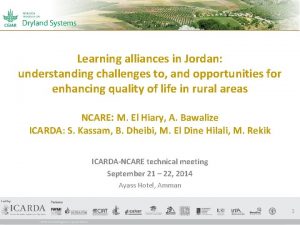 Learning alliances in Jordan understanding challenges to and