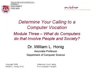 Determine Your Calling to a Computer Vocation Module