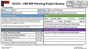 NCCCS ERP RFP Planning Project Review 1 0