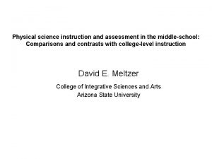 Physical science instruction and assessment in the middleschool