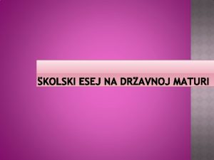 Na dravnoj maturi predmet Hrvatski jezik i knjievnost