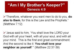 Am I My Brothers Keeper Genesis 4 9