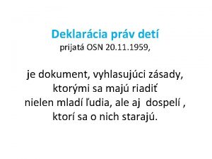 Deklarcia prv det prijat OSN 20 11 1959