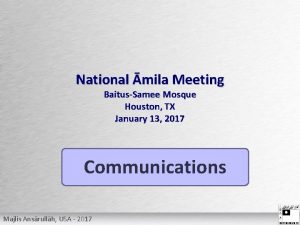 National mila Meeting BaitusSamee Mosque Houston TX January