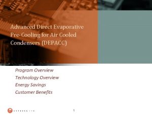 Advanced Direct Evaporative PreCooling for Air Cooled Condensers