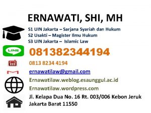 ERNAWATI SHI MH S 1 UIN Jakarta Sarjana