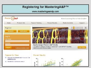 Registering for Mastering AP www masteringaandp com Go