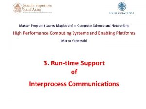 Master Program Laurea Magistrale in Computer Science and