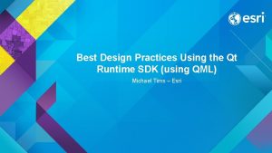Best Design Practices Using the Qt Runtime SDK
