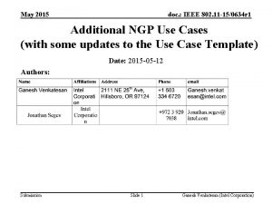 May 2015 doc IEEE 802 11 150634 r